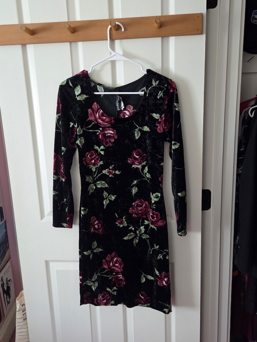 Vintage Y2K Molly Malloy Velvet Midi Bodycon Dress